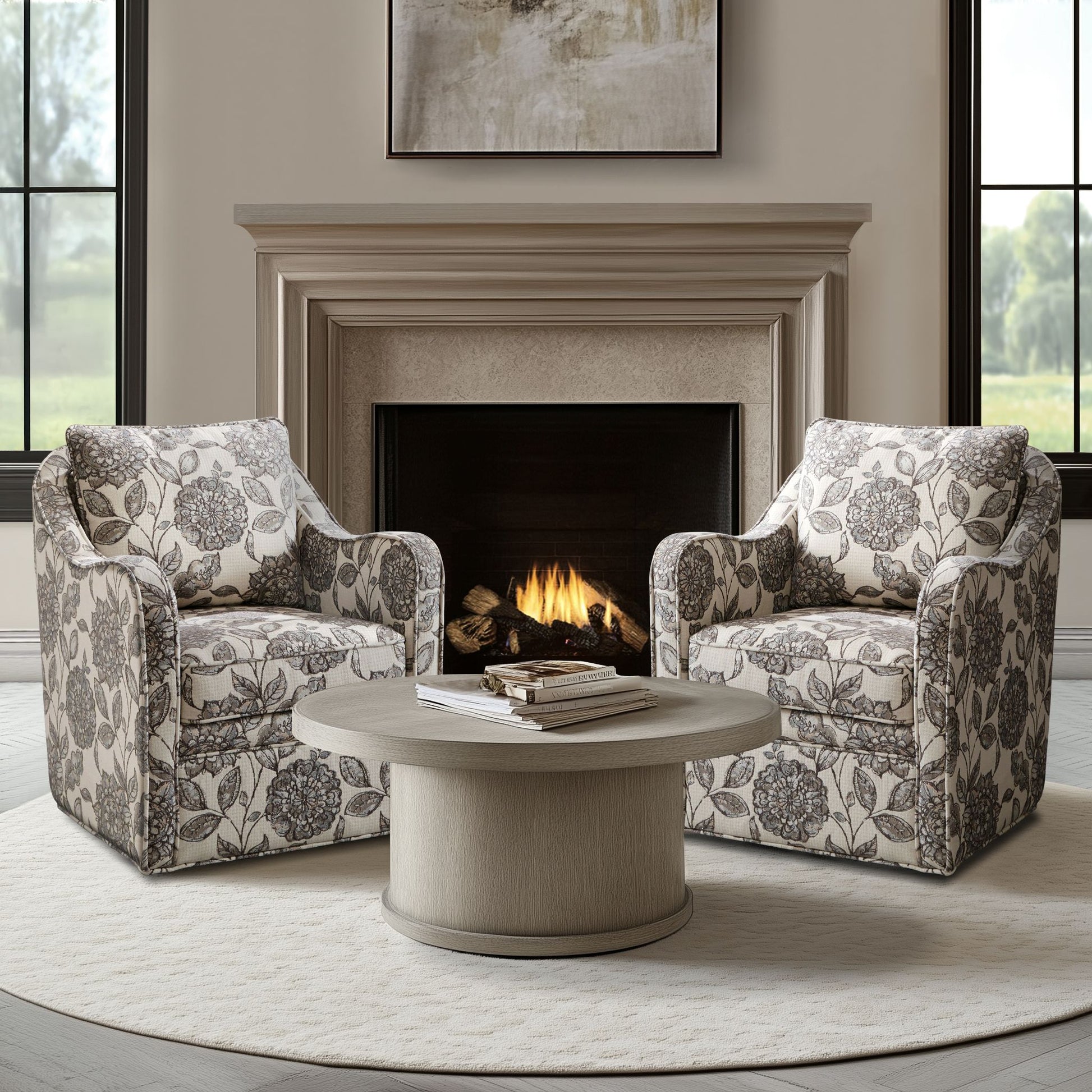 Madison Park Wide Seat Swivel Arm Chair