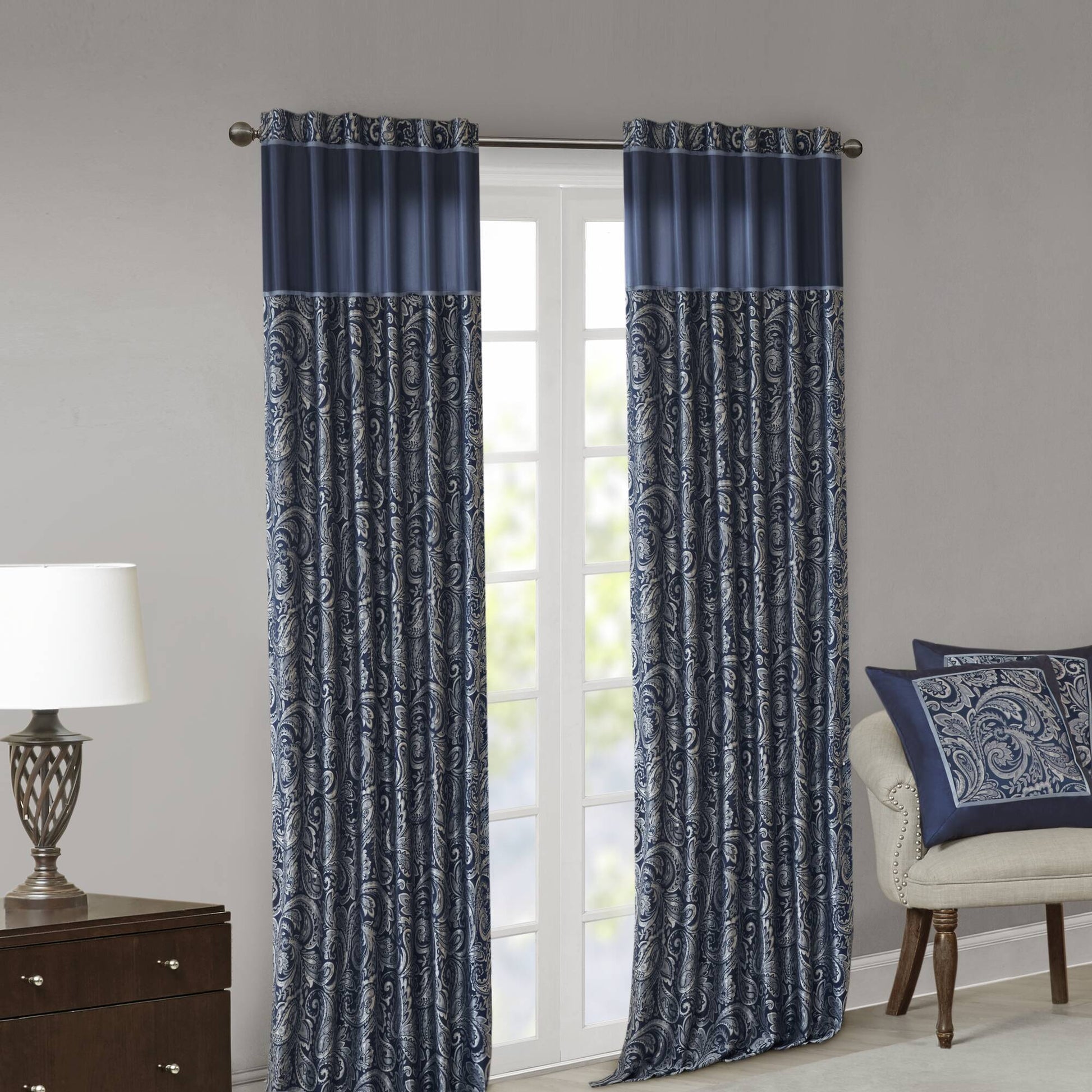 Madison Park Jacquard Curtain Panel Pair