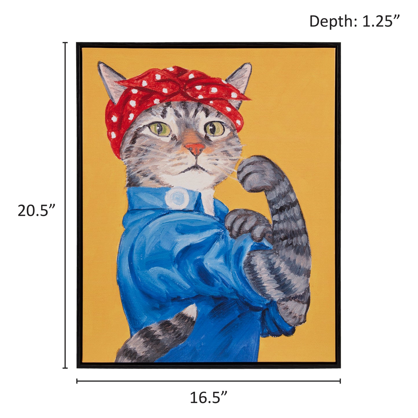 Madison Park Rosie the Feline Framed Canvas Wall Art
