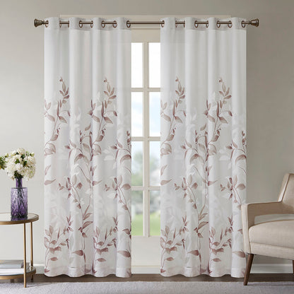 Madison Park Burnout Printed Curtain Panel