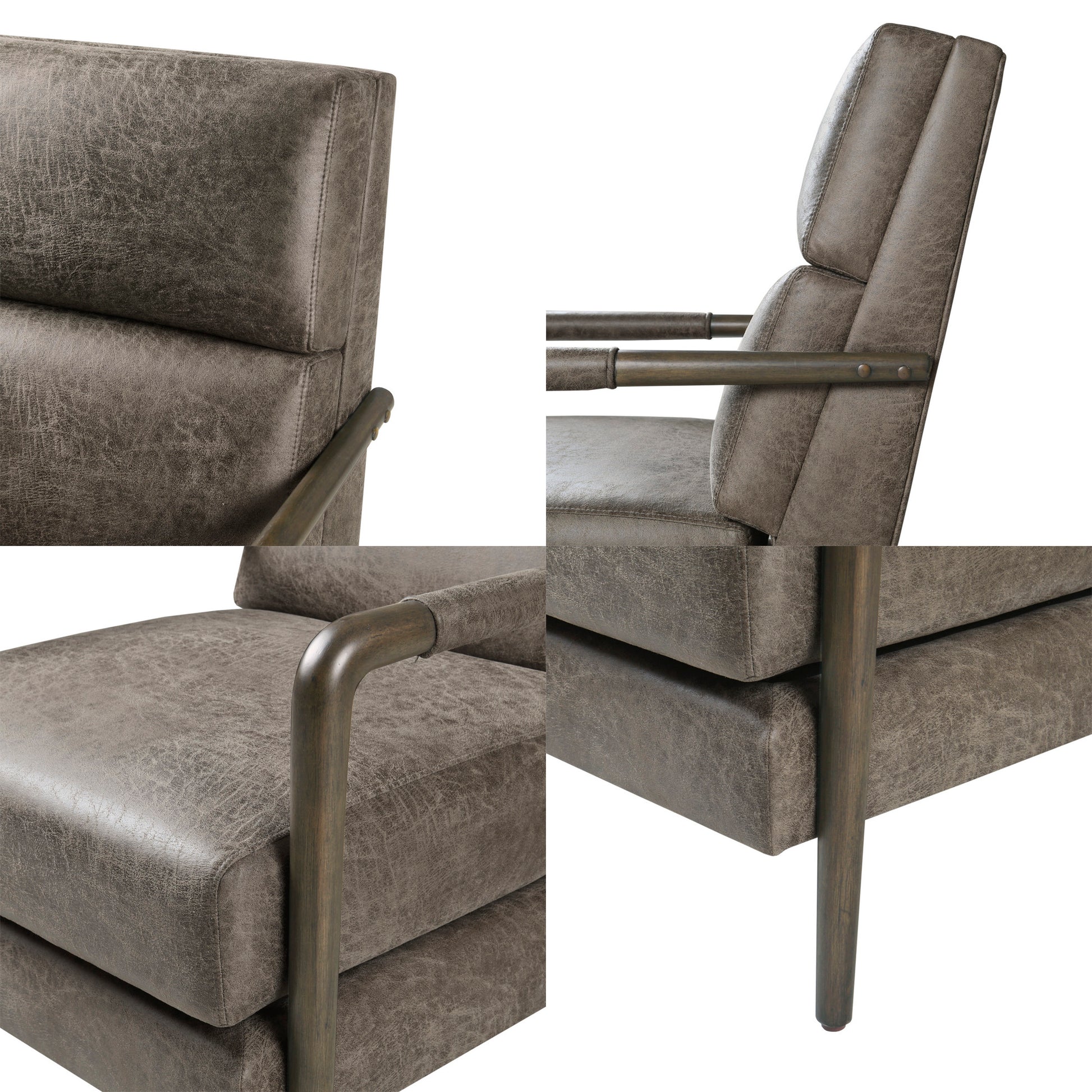 Madison Park Faux Leather Channel Accent Armchair