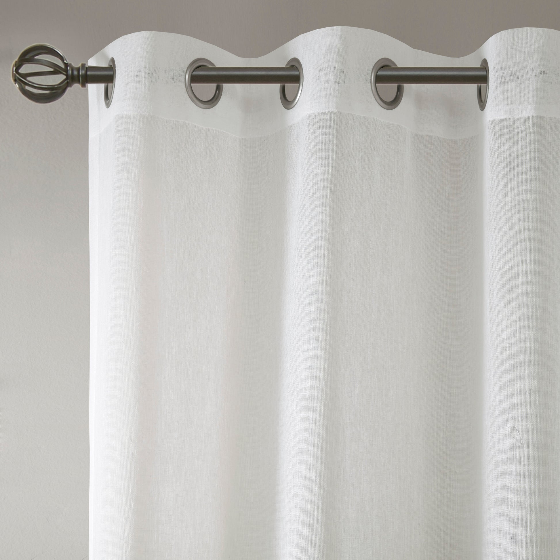 Madison Park Woven Faux Linen Striped Window Sheer