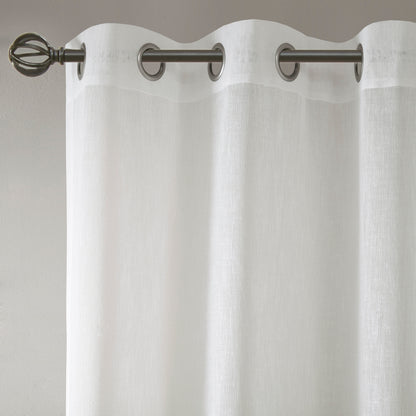 Madison Park Woven Faux Linen Striped Window Sheer
