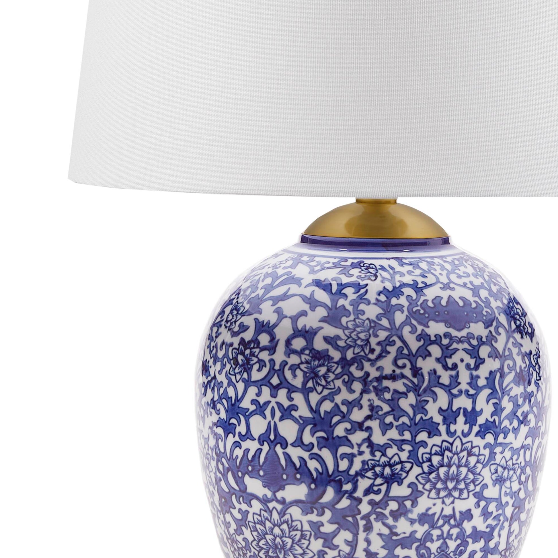Hampton Hill Blue Ceramic Ginger Jar Table Lamp