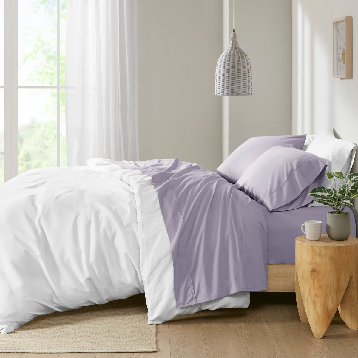 Madison Park 200 Thread Count Relaxed Cotton Percale Sheet Set