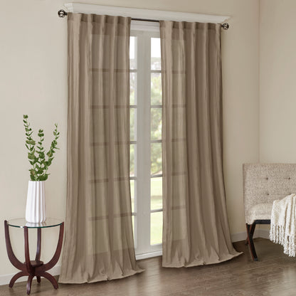 Madison Park Solid Crushed Curtain Panel Pair