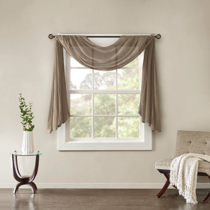 Madison Park Solid Crushed Scarf Sheer