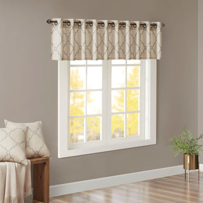 Madison Park Fretwork Print Grommet Top Window Valance