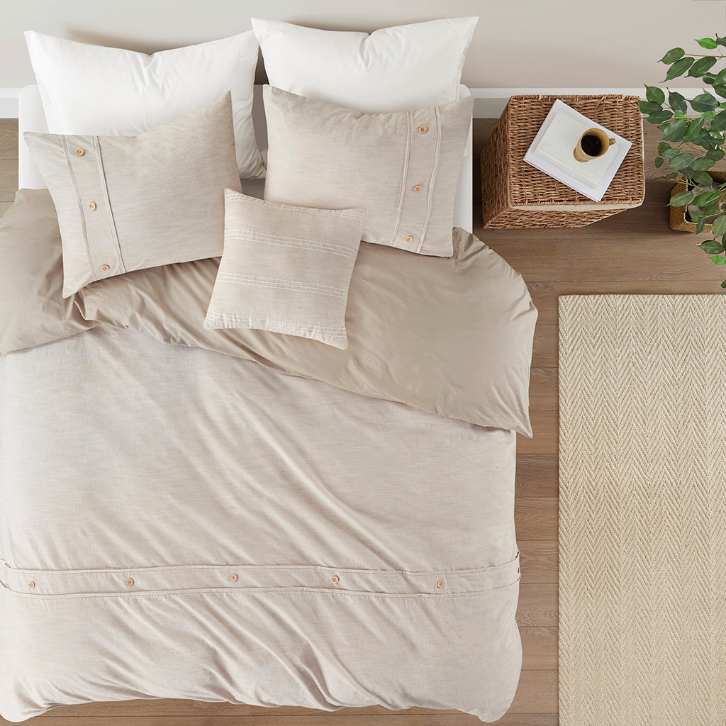 Dover 5 Piece Organic Cotton Oversized Comforter Cover Set w/removable insert