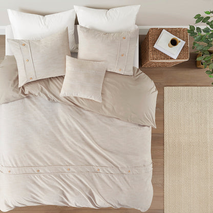 Dover 5 Piece Organic Cotton Oversized Comforter Cover Set w/removable insert