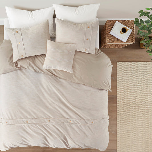 Dover 5 Piece Organic Cotton Oversized Comforter Cover Set w/removable insert