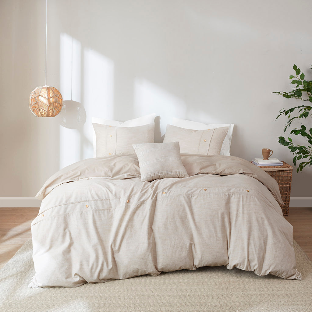 Dover 5 Piece Organic Cotton Oversized Comforter Cover Set w/removable insert