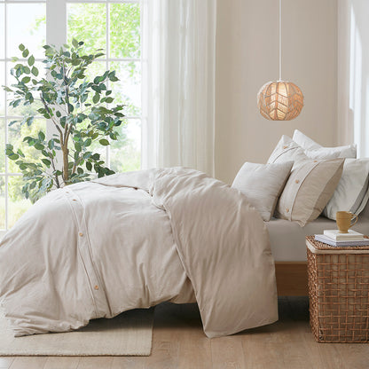 Dover 5 Piece Organic Cotton Oversized Comforter Cover Set w/removable insert