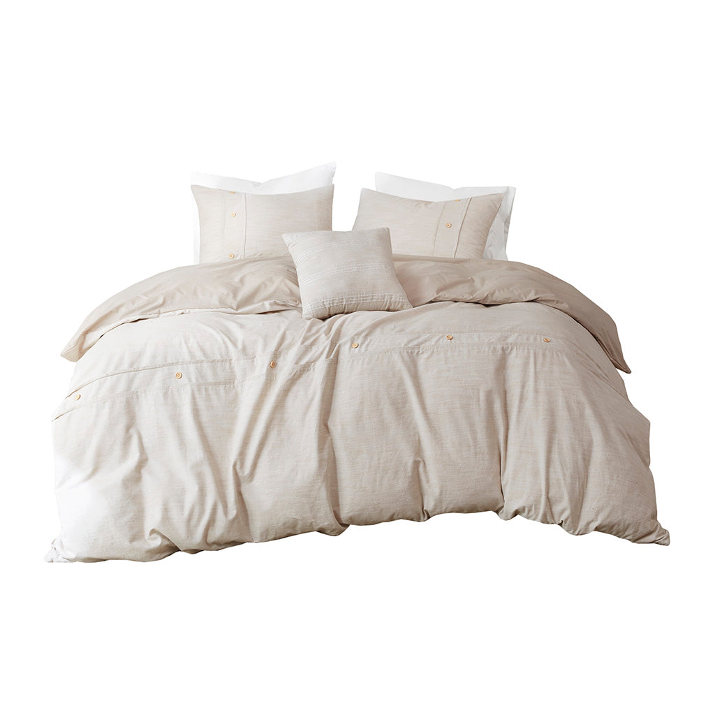 Dover 5 Piece Organic Cotton Oversized Comforter Cover Set w/removable insert
