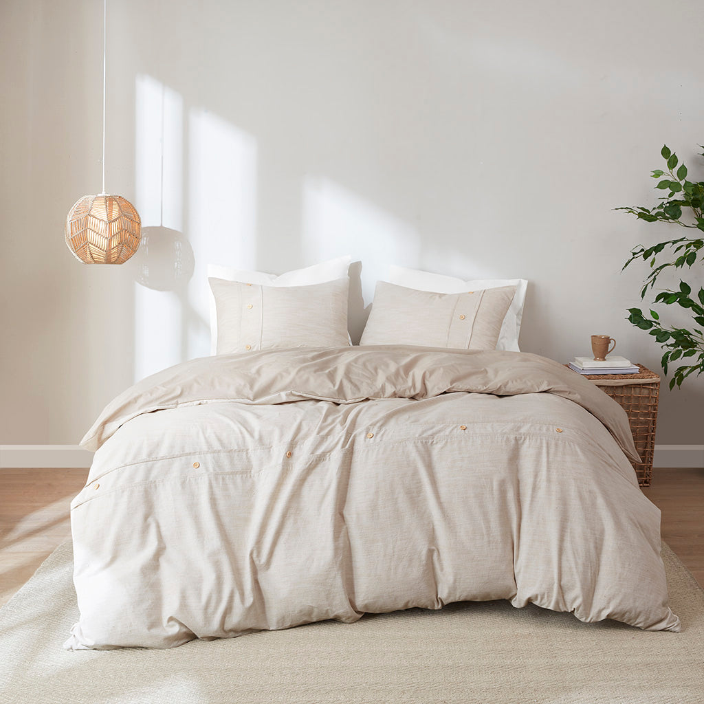 Dover 3 Piece Organic Cotton Oversized Duvet Cover Set