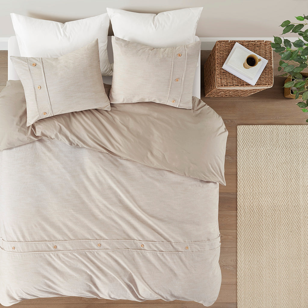 Dover 3 Piece Organic Cotton Oversized Duvet Cover Set