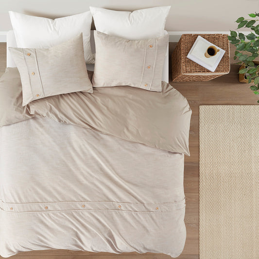 Dover 3 Piece Organic Cotton Oversized Duvet Cover Set