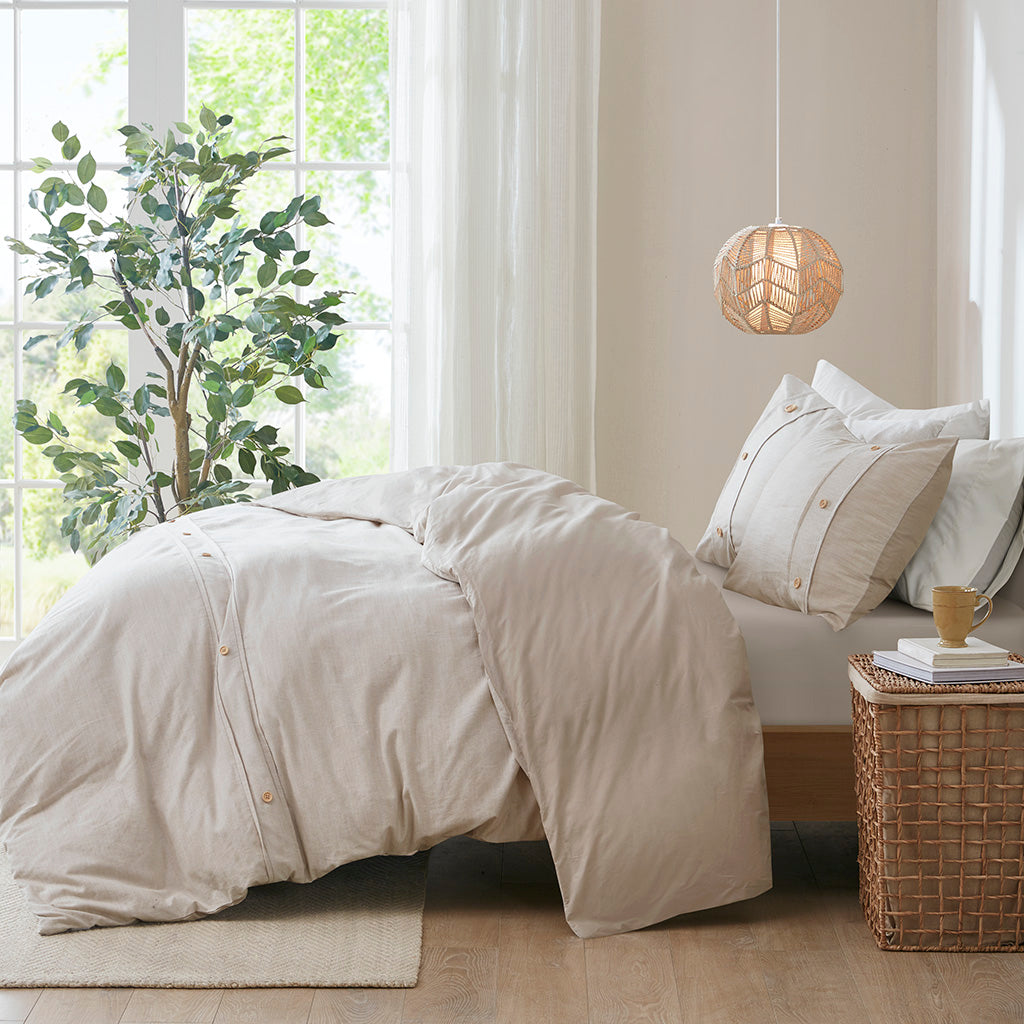 Dover 3 Piece Organic Cotton Oversized Duvet Cover Set