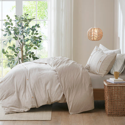 Dover 3 Piece Organic Cotton Oversized Duvet Cover Set