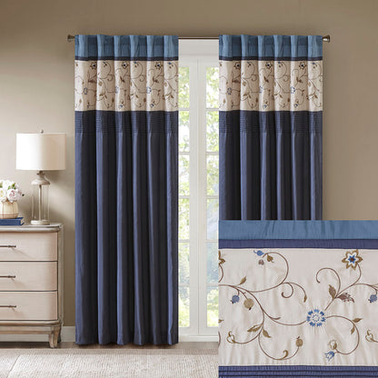 Serene Embroidered Curtain Panel