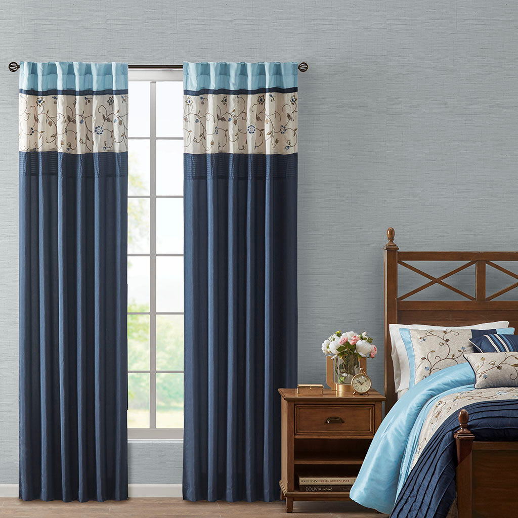 Serene Embroidered Curtain Panel