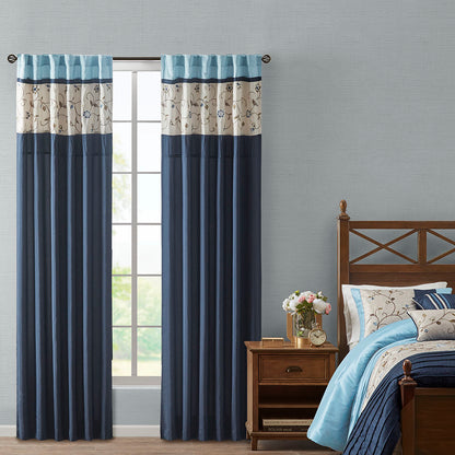 Serene Embroidered Curtain Panel