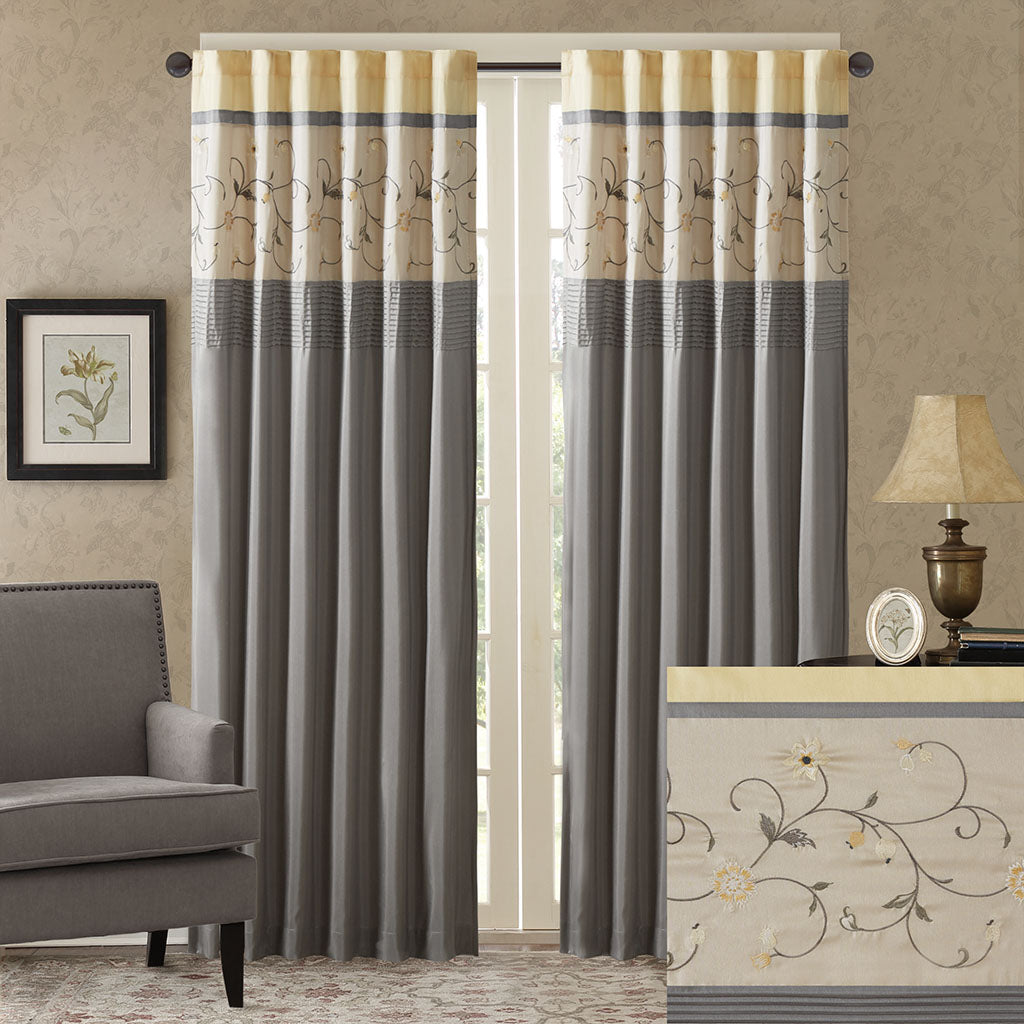 Serene Embroidered Curtain Panel