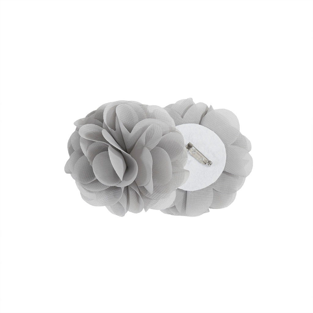Rosette Floral Embellished Cuff Tab Top Solid Curtain Panel