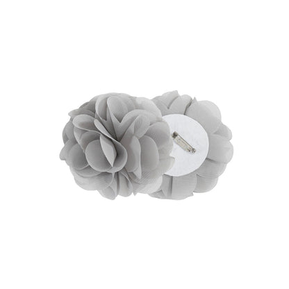 Rosette Floral Embellished Cuff Tab Top Solid Curtain Panel