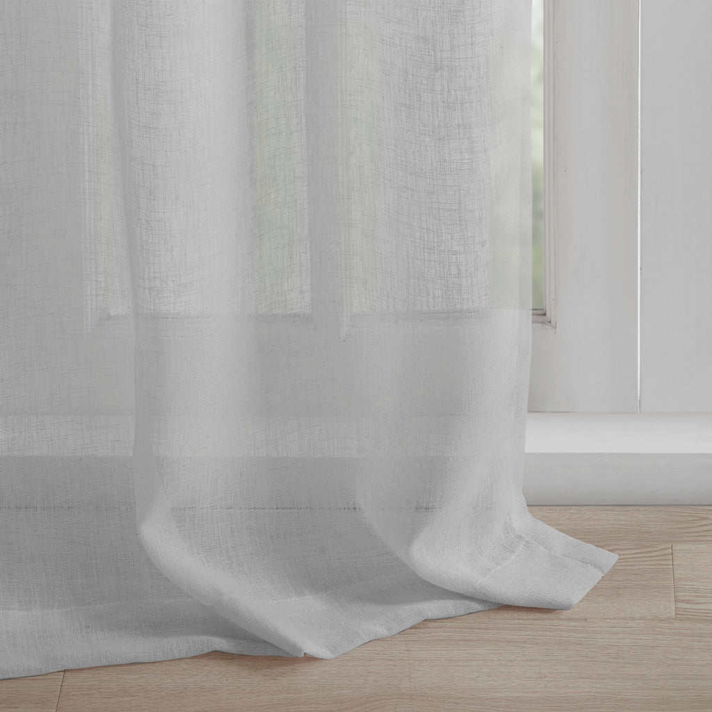 Rosette Floral Embellished Cuff Tab Top Solid Curtain Panel