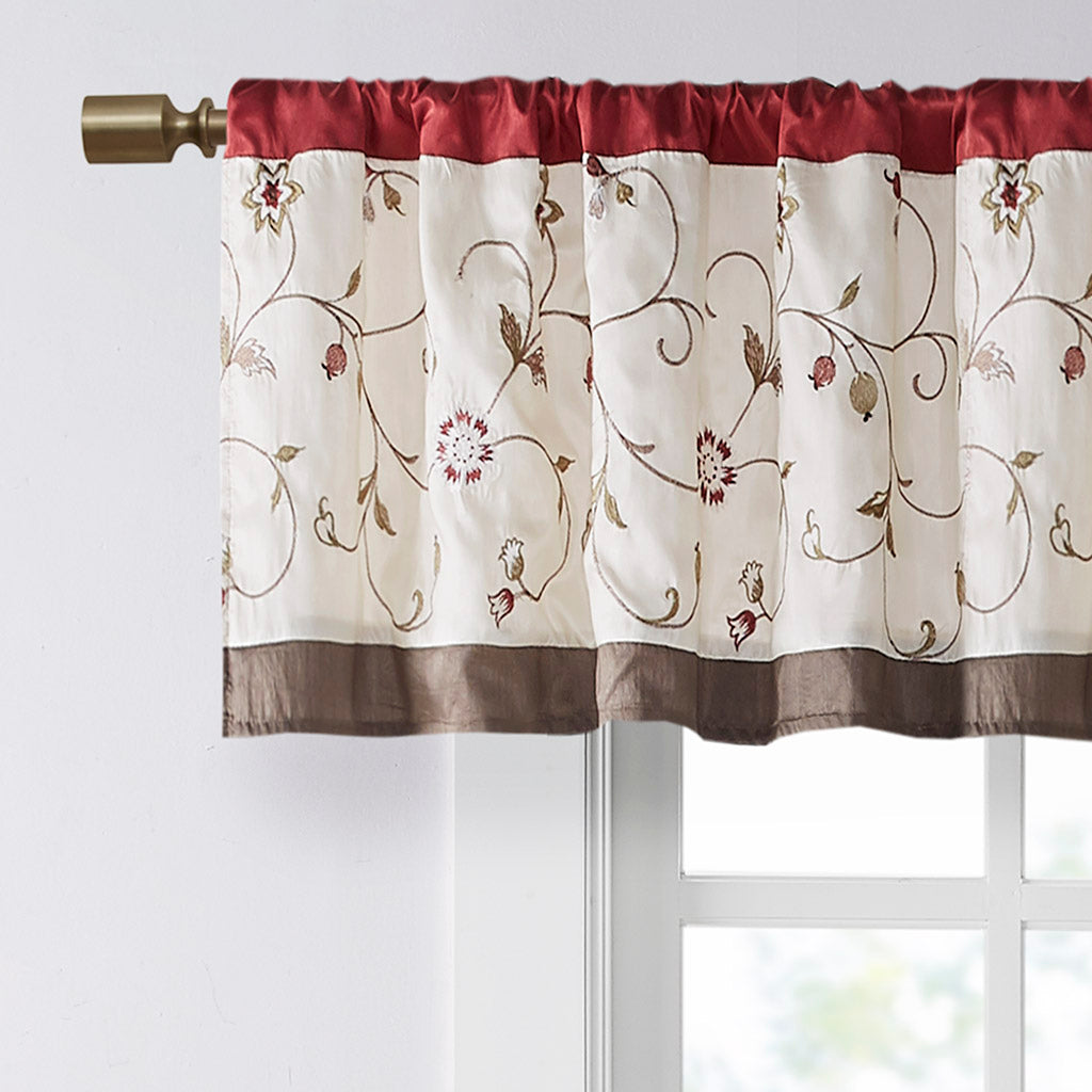 Serene Embroidered Window Valance