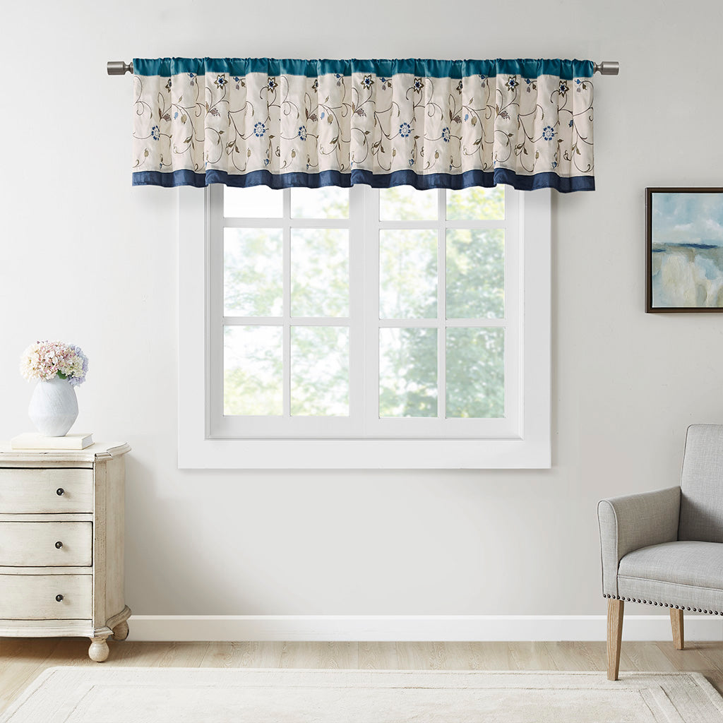 Serene Embroidered Window Valance