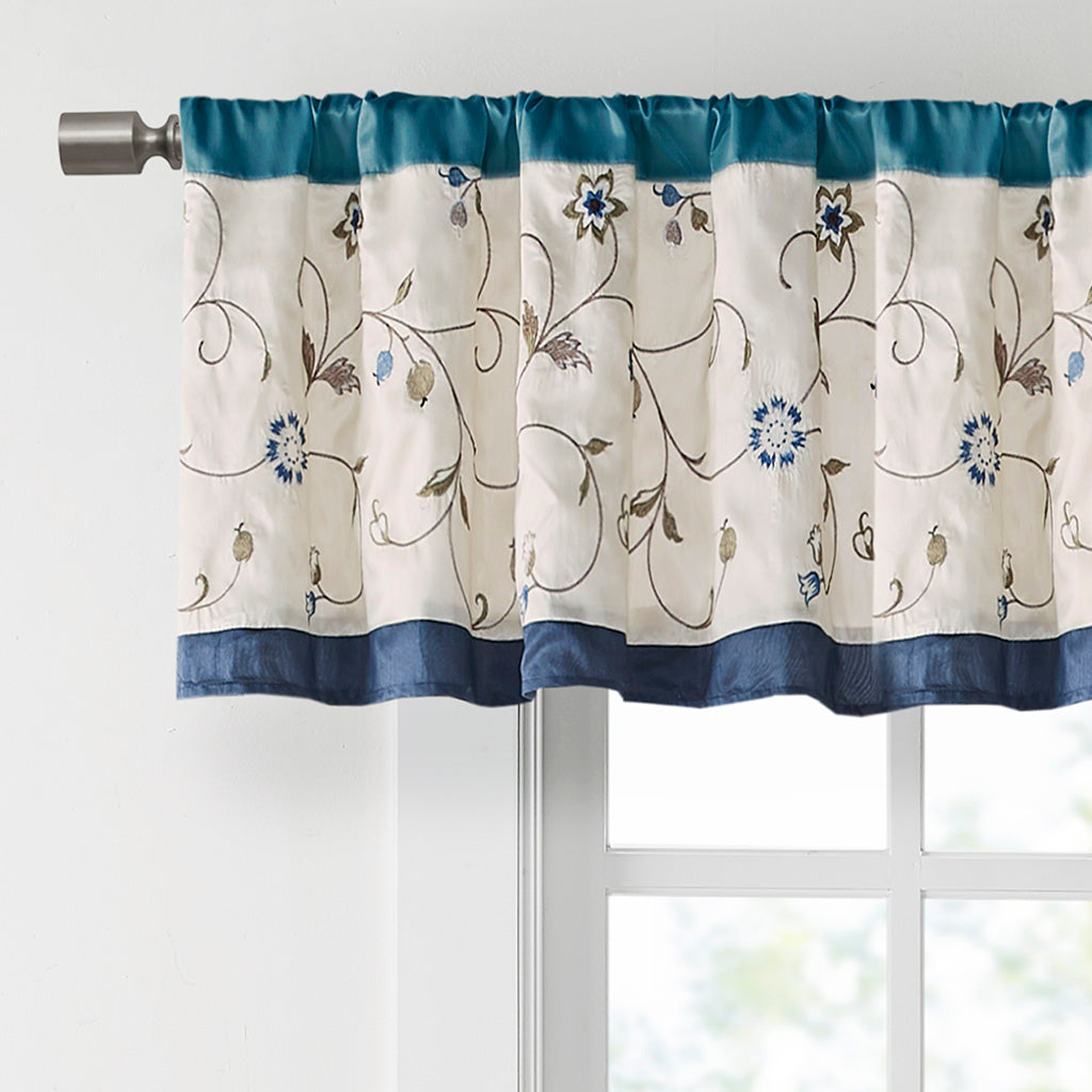 Serene Embroidered Window Valance
