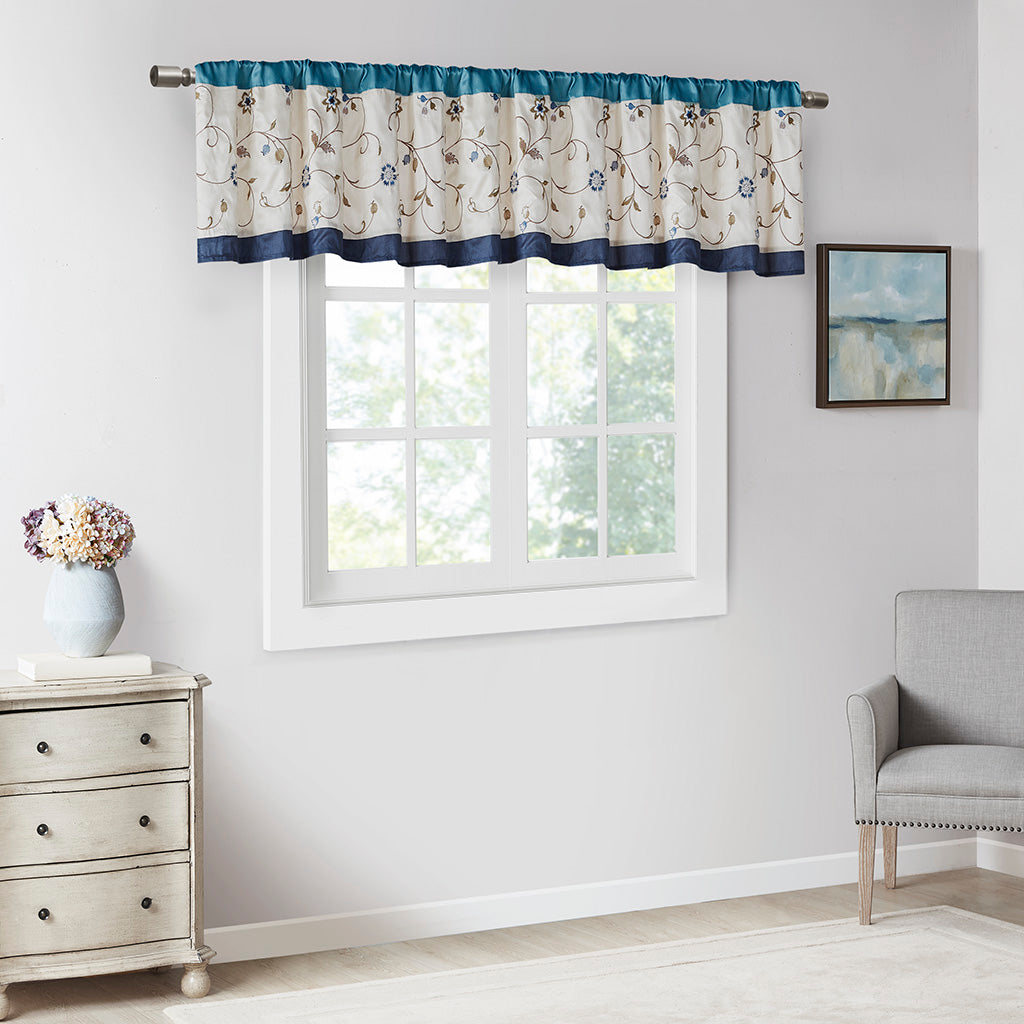 Serene Embroidered Window Valance