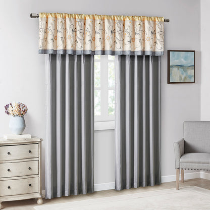 Serene Embroidered Window Valance