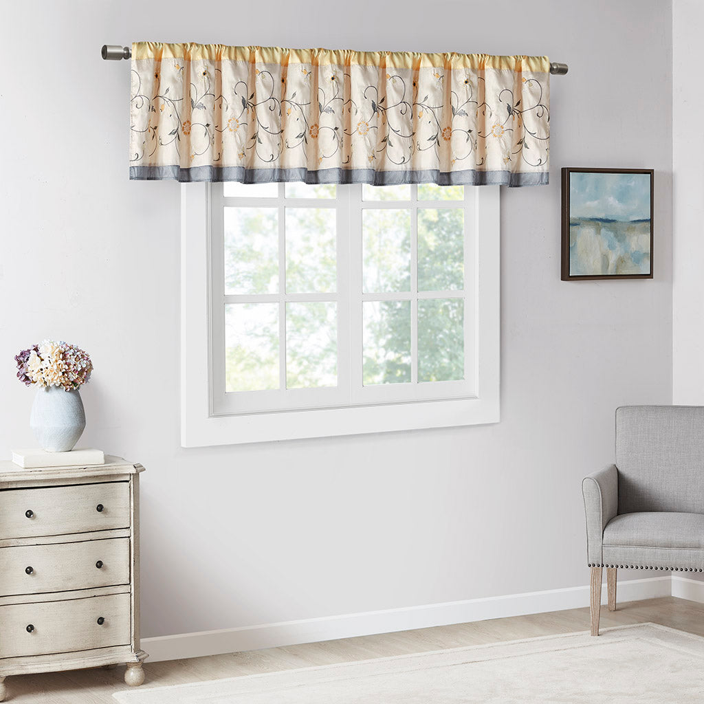 Serene Embroidered Window Valance