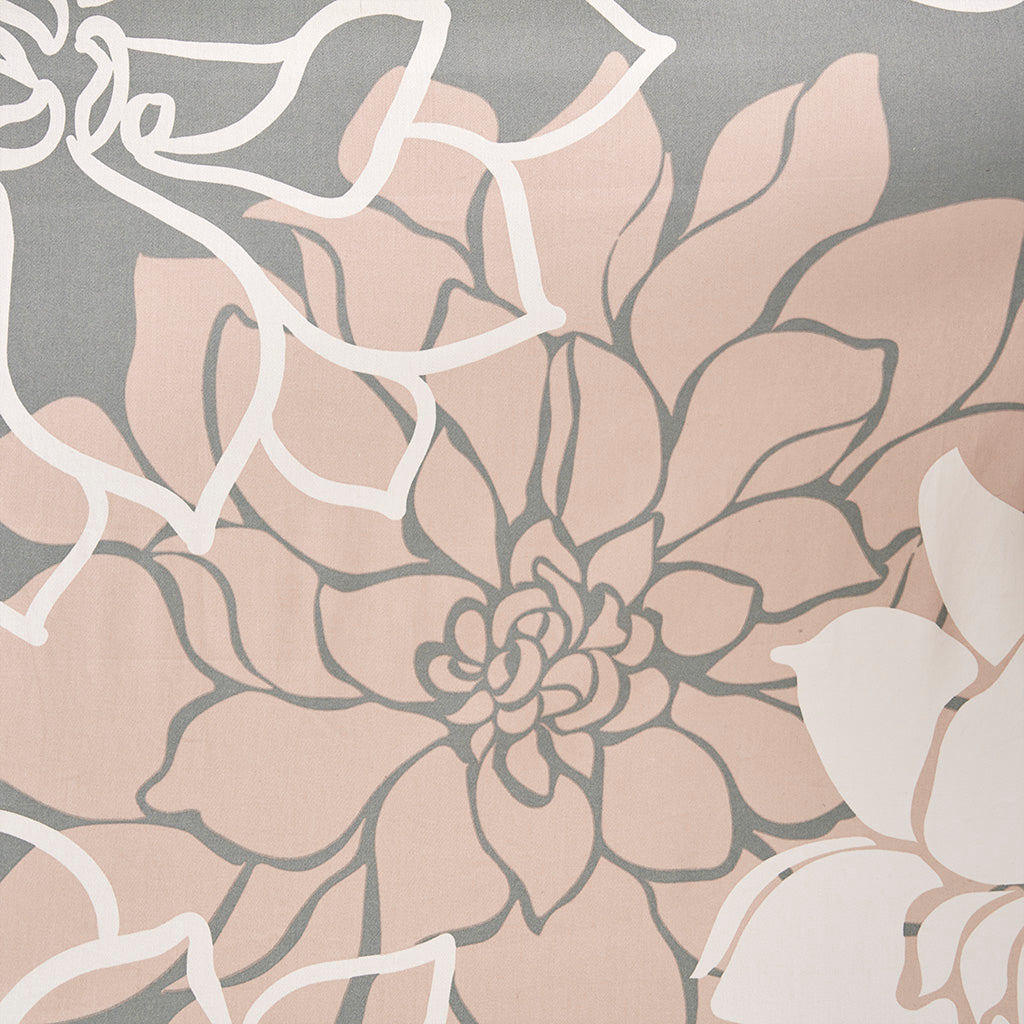 Lola 100% Cotton  Floral Printed Shower Curtain