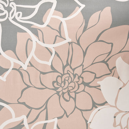 Lola 100% Cotton  Floral Printed Shower Curtain