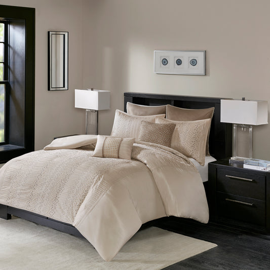 Camelia 8 Piece Embroidered Comforter Set