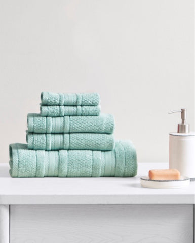 Madison Park Essentials Adrien Super Soft Cotton Quick Dry Bath Towel 6 Piece Set