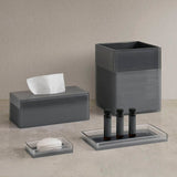 Hotel Collection Clear Resin Bath Accessories Antimicrobial 4-Piece Set - Charcoal Mist