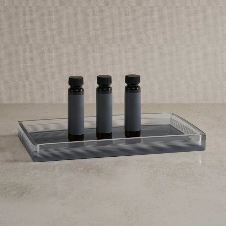Hotel Collection Clear Resin Bath Accessories Antimicrobial 4-Piece Set