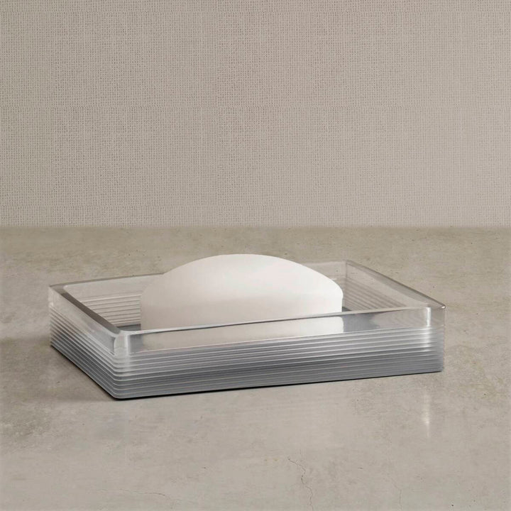 Hotel Collection Clear Resin Bath Accessories Antimicrobial 4-Piece Set