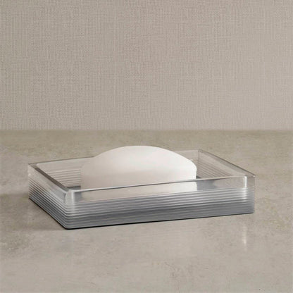 Hotel Collection Clear Resin Bath Accessories Antimicrobial 4-Piece Set