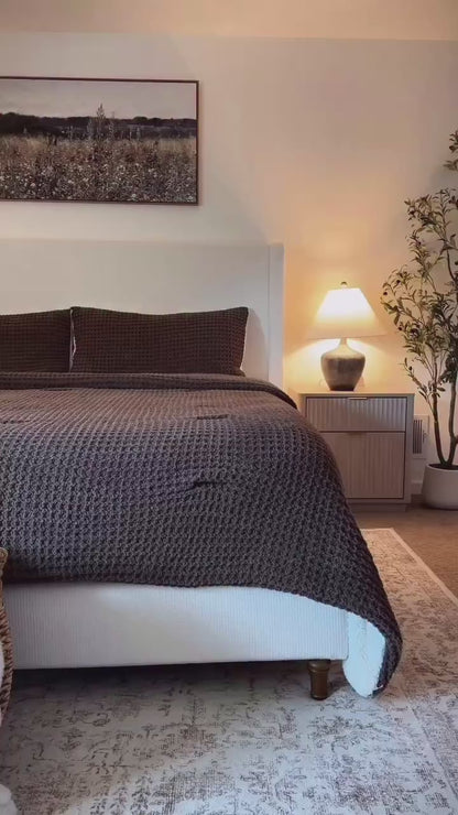 Riordan Waffle Knit Chenille Comforter Set
