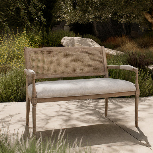 Willshire Rattan Shield-Back Settee